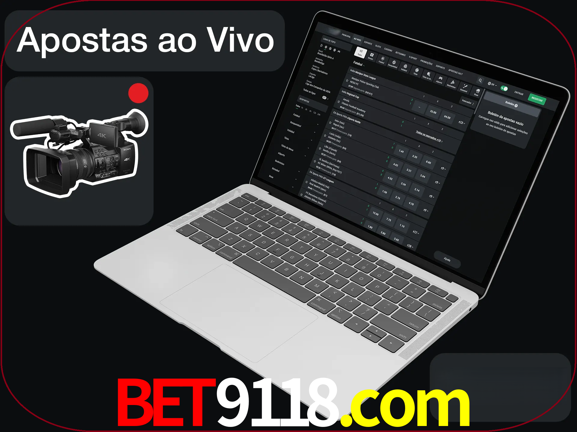 Aposte em formato ao vivo em nosso site.